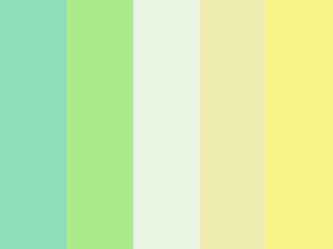 Minty lemon fresh Lemonade Color Palette, Gradient Color Design, Colour Pallets, Hex Color, Hex Color Palette, Spring Color Palette, Flower Artists, Palette Design, Fresh Color Palette