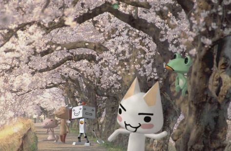 toro inoue & friends taking a walk during cherry blossom season 🌸 Tono Inoue, Toro Aesthetic, Toro Inoue Wallpaper, Toro Wallpaper, Y2k Backgrounds, Toro Cat, Don Pollo, Frühling Wallpaper, Pink Wallpaper Laptop