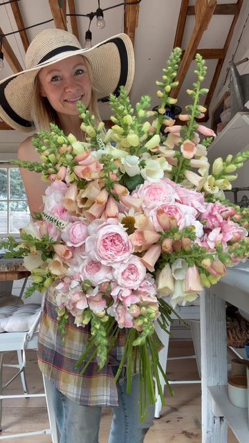 Queen Of Sweden Rose, White Veronica, Snapdragon Flowers, Dragon Wedding, Queen Of Sweden, Garden Bouquet, Beautiful Bridal Bouquet, Blossom Branch, Sufjan Stevens