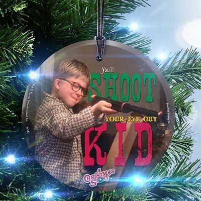 Trend Setters Christmas Story (Shoot Your Eye Out) Hanging Shaped Ornament Movie Ornaments, Christmas Story Lamp, Red Ryder, Christmas Story Movie, Holiday Angel, Sparkle Ball, Candy Cane Christmas Tree, Lampoons Christmas, National Lampoons Christmas Vacation