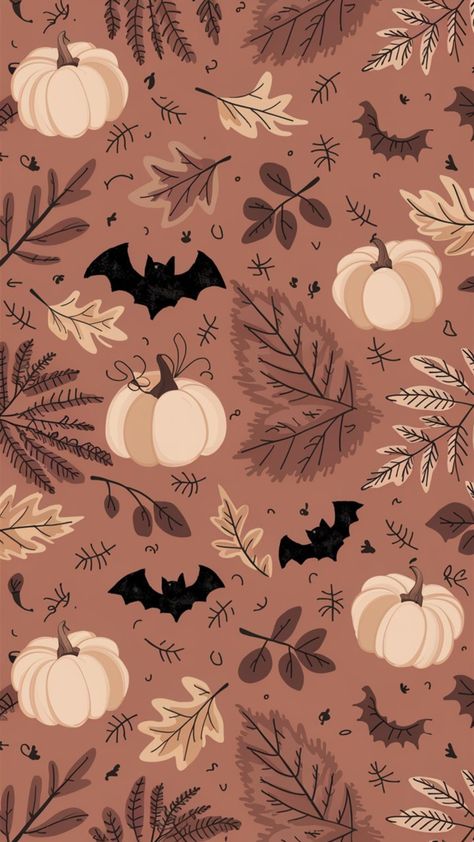 Spooky season wallpaper for your phone! Fall phone background with bats, pumpkins and autumn leaves. Cute neutral halloween phone wallpaper. Helloween Wallpaper, Autumn Phone Wallpaper, Halloween Wallpaper Iphone Backgrounds, Tapeta Harry Potter, Halloween Wallpaper Backgrounds, Halloween Wallpaper Cute, Cute Fall Wallpaper, Iphone Wallpaper Fall, Witchy Wallpaper