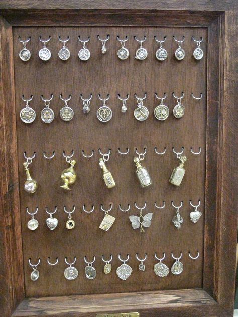 Waxing Poetic Potion Charms have arrived -- all new display makes it easier to choose Diy Necklace Stand, Waxing Poetic Jewelry, Jewerly Display, Pendant Display, Jewerly Displays, Jewelry Display Organizer, Wall Mount Jewelry Organizer, Jewelry Display Cards, Diy Jewelry Display