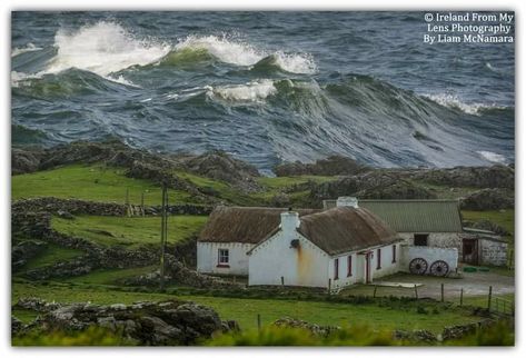 Ireland Cottage, Moving To Ireland, County Donegal, Castles In Ireland, Wild Weather, Irish Cottage, Wild Atlantic Way, Coastal Painting, House By The Sea