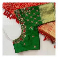 Green Blouse Designs, Wedding Edit, Printed Long Dress, Maggam Work Designs, Saree Tassels, Kids Blouse Designs, New Saree Blouse Designs, Traditional Blouse Designs, Cutwork Blouse Designs