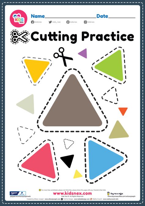 Scissor Practice for Preschool - Free Printable PDF for Kids Kindergarten Scissor Practice, Scissor Skills Preschool, Sharp Scissors, Shapes Preschool, Shapes Worksheets, Printable Ideas, Scissor Skills, Fine Motor Skills Activities, Free Preschool