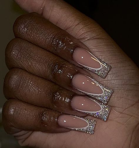 White French Tip Diamond Nails, Black Bridal Nails Wedding, Wedding Nails For Bride Black Women, Spring Bridal Nails, Short Bridal Nails Wedding, Nail Policies, Wedding Nails Black Women, Types Of French Tips Nails, Bridal Acrylic Nails