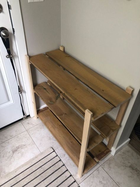 Closet Into A Pantry, Diy Plate Rack, Distressing Furniture, Homemade Shoes, Pantry Space, Upcycle Furniture, Diy Shoe Storage, Entry Closet, Wood Shoe Rack