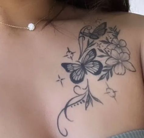 Small Cute Chest Tattoo Female, Flower Tattoo On Chest, Symbole Tattoo, Inspo Tattoo, Tattoo Designer, Jagua Henna, Cute Hand Tattoos, Tattoos Inspiration, Pretty Hand Tattoos