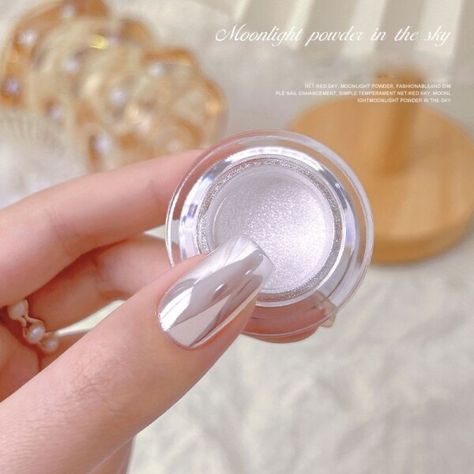 Just found this amazing item on AliExpress. Check it out! AU$1.33 50％ Off | 1Box Moonlight Pearl Mirror Nails Powder Silver Fine Glitters Metallic Effect Pigment Gel Polish Chrome Holographic Nail Powder Nail Art White, Mirror Nails Powder, Holographic Nail Powder, Aurora Nails, Nail Pen, White Fairy, Chrome Nail Powder, Powder Manicure, Mirror Nails