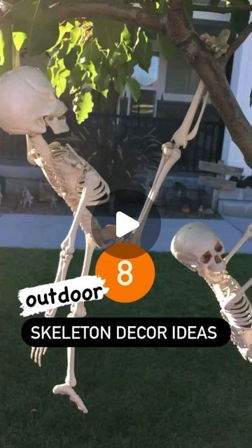 Halloween lover club on Instagram: "Skeleton Decor Ideas For Halloween.
Drop a comment about this reel.
following us  @halloween.lover.club
.
.
.
.
.
.
.
.
#halloweenmakeup #halloween2019 #halloweenðŸŽƒ #halloweenideas #everydayishalloween #halloweentattoo #halloweenparty #scary #christmascountdown" Skeleton Decor Ideas, Outdoor Skeleton, Skeleton Decor, Skeleton Decorations, Ideas For Halloween, Halloween Tattoos, Halloween 2019, Christmas Countdown, Halloween Decor