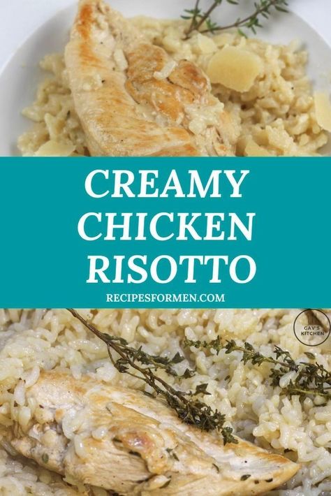 This creamy chicken risotto recipe is an easy way to make risotto without the fuss. Let the oven do the work while you relax. Chicken risotto recipe, chicken risotto recipe simple, chicken risotto recipe healthy, italian risotto recipes, italian risotto recipes easy, italian risotto recipes italy, creamy chicken risotto, creamy chicken risotto recipe, creamy chicken risotto instant pot, creamy chicken and mushroom risotto, creamy parmesan garlic risotto with chicken, Creamy Chicken Risotto, Risotto Instant Pot, Chicken Risotto Recipe, Chicken And Mushroom Risotto, Garlic Risotto, Risotto With Chicken, Risotto Recipes Chicken, Italian Risotto, Cooking Risotto