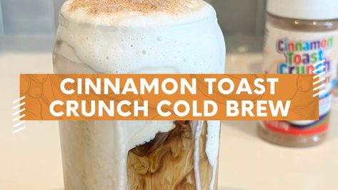 Cinnamon Toast Crunch Coffee Creamer, Cinnamon Toast Crunch Iced Coffee, Cinnamon Toast Crunch Coffee, Diy Cinnamon, Coffee Creamer Recipe, Secret Starbucks Drinks, Cinnamon Crunch, Cold Coffee Recipes, Creamer Recipe