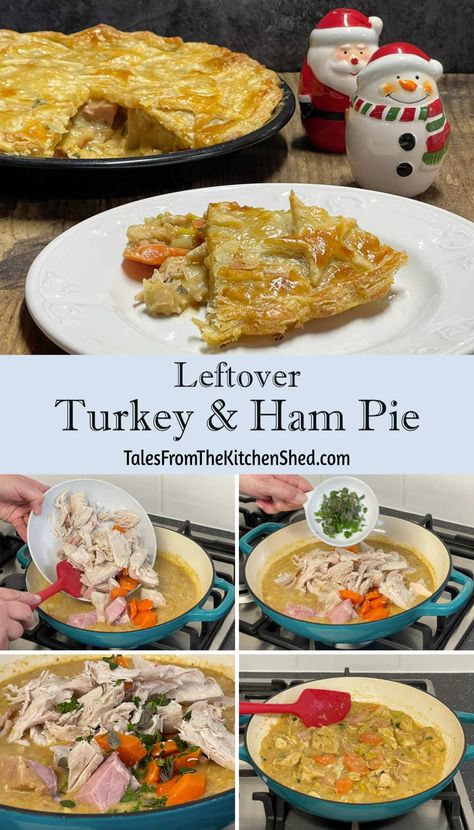 Leftover Turkey And Ham Pie, Turkey Ham And Leek Pie, Turkey And Ham Pie Recipe, Ham And Egg Pie Southern, Turkey And Leek Pie, Turkey And Ham Pie, Ham And Leek Pie, Ham Pot Pie, Ham Pie