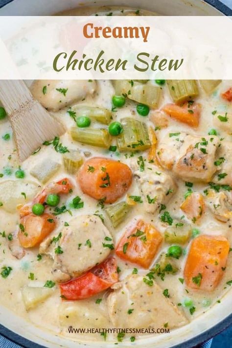 Paleo Chicken Stew Recipes, Classic Chicken Stew Recipe, Creamy Chicken And Veggie Soup, Stewing Chicken Recipes, Best Chicken Stew Recipes Ever, Simple Chicken Stew Recipes, Creamy Chicken Veggie Soup, Creamy Stew Recipes, Healthy Chicken Stew Crockpot