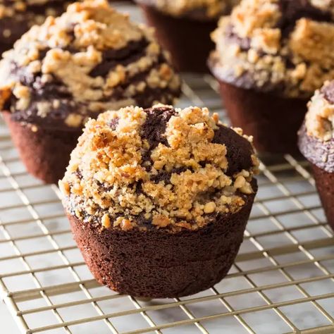 Chocolate-Walnut Muffins | America's Test Kitchen Chocolate Breakfast Muffins, Delicious Muffins, Donut Toppings, Caramel Chocolate Bar, Walnut Muffins, Cookie Toppings, Chocolate Breakfast, America's Test Kitchen Recipes, Kitchen Recipe