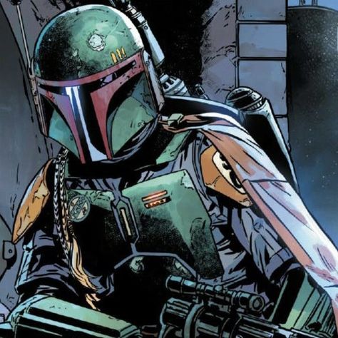 Starwars Comic Icons, Boba Fett Comic Art, Mandalorian Profile Picture, Mandalorian Comic Art, Boba Fett Pfp, Colin Aesthetic, Star Wars Comic Icons, Boba Fett Aesthetic, Mandolorians Wallpaper