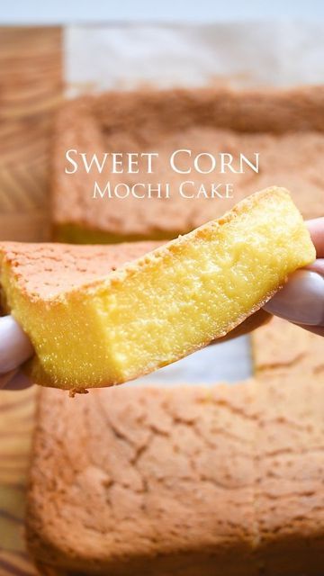 Sweet Corn Butter Mochi, Recipes With Sweet Rice, Rice Flour Cupcakes, Sweet Corn Mochi, Rice Flour Desserts, Corn Mochi Cake, Cornflour Recipes, Glutinous Rice Flour Recipes, Mochi Pancakes