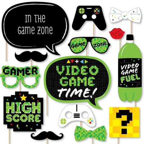 Video Game Themed Party Games, Gaming Party Theme, Games For Birthday Parties Kids, Pixel Video Game, Crowd Photo, Pixel Video, Homecoming 2022, Birthday Party Photo Booth, Funny Photo Booth