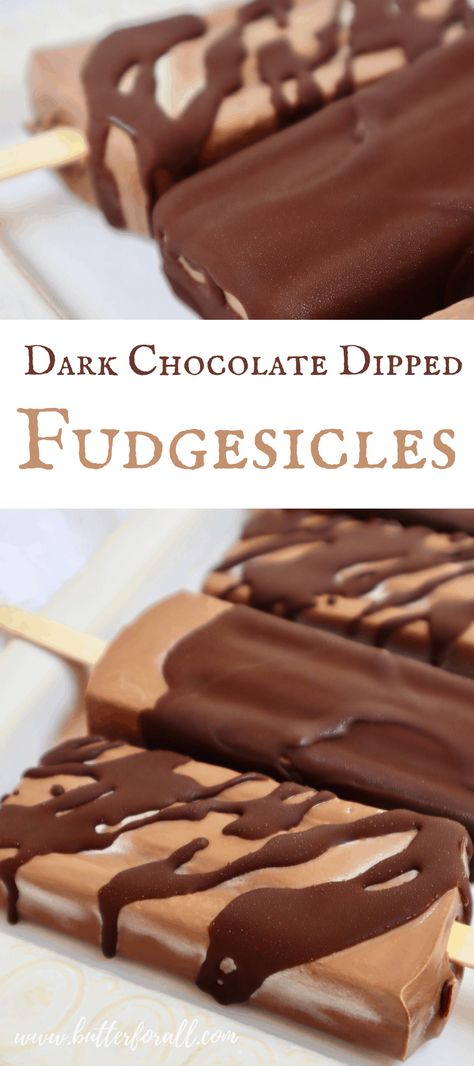 Fudge Popsicle Recipe, Frozen Popsicles, Whole Food Desserts, Chocolate Popsicles, Fresh Snacks, Milk Syrup, Cold Treats, Chocolate Shells, Popsicle Molds