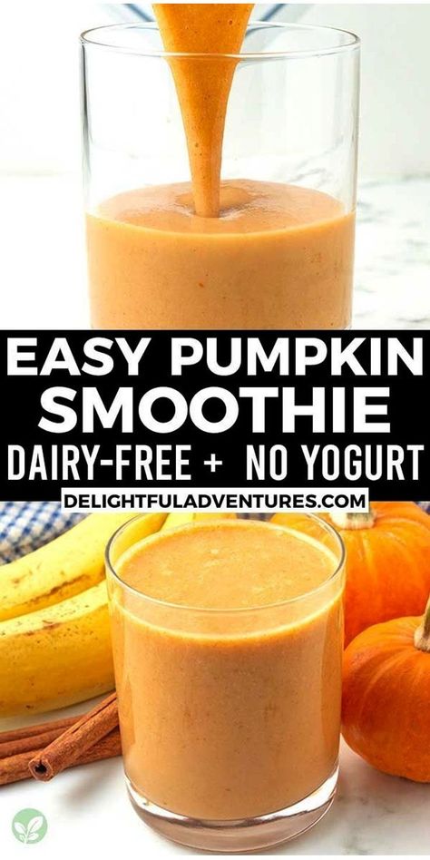 Pumpkin Chai Latte Recipe, Vegan Thanksgiving Main Dish, Pumpkin Smoothie Healthy, Pumpkin Smoothie Recipe, Pumpkin Spice Smoothie, Vegan Smoothie Recipes, Vegan Smoothie Bowl, Pumpkin Delight, Vegan Pumpkin Spice