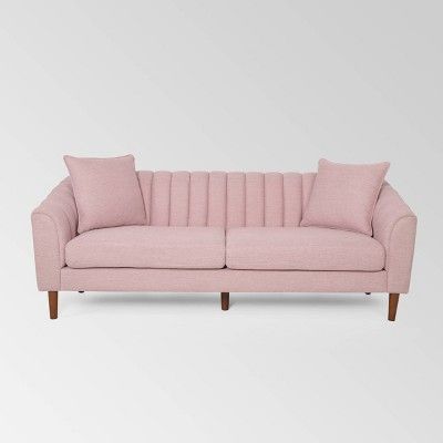 Free shipping on orders of $35+ from Target. Read reviews and buy Ansonia Contemporary Sofa Light Pink - Christopher Knight Home at Target. Get it today with Same Day Delivery, Order Pickup or Drive Up. Pink Couches, Petite Sofa, Pink Couch, Sofa Light, Mid Century Modern Sofa, Contemporary Fabric, Futon Sofa, Three Seater Sofa, Noble House