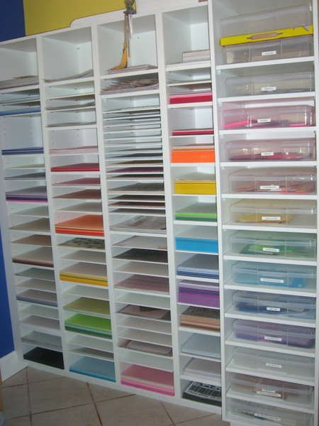 Construction Paper Storage, Scrapbook Room Organization, Scrapbook Paper Storage, Cube Shelf, Paper Cube, Paper Bin, Creating Keepsakes, Craft Storage Organization, Scrapbook Storage