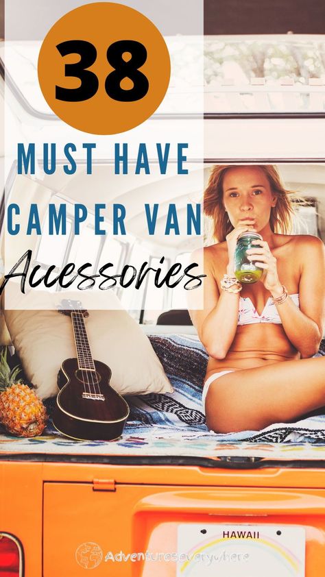 What good is a camper van if it doesn't come with all of the necessary extras? Here are some items to consider packing for your next van life excursion. Camper Tricks And Tips, Camper Van Life Hacks, Campervan Must Haves, Camper Van Accessories, Sprinter Van Accessories, Caravan Uk, Sprinter Van Camper, Campervan Accessories, Campervan Travel