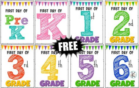 1st Day Of School Printable Free, Diy First Day Of School Sign, Back To School Signs 1st Day, First Day Printable, First Day School Sign, Free School Printables, 1st Day Of School Sign, Back To School Signs, First Day Of School Signs