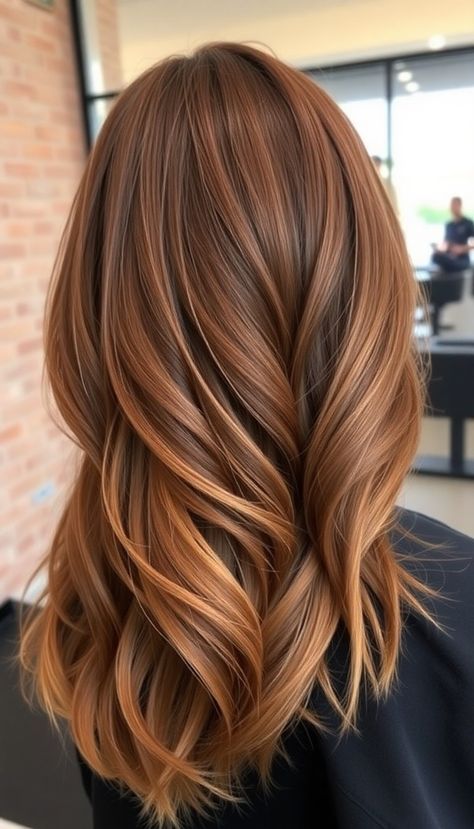 26 Brown Cinnamon Hair Color Ideas » DreamingFY Cinnamon Brown Hair Color With Blonde Highlights, Caramel Brown Hair Honey, Chestnut Color Hair, Warm Brown Hair With Highlights, Brown Cinnamon Hair, Brown Cinnamon Hair Color, Cinnamon Brown Hair Color, Cinnamon Hair Color, Cinnamon Brown Hair