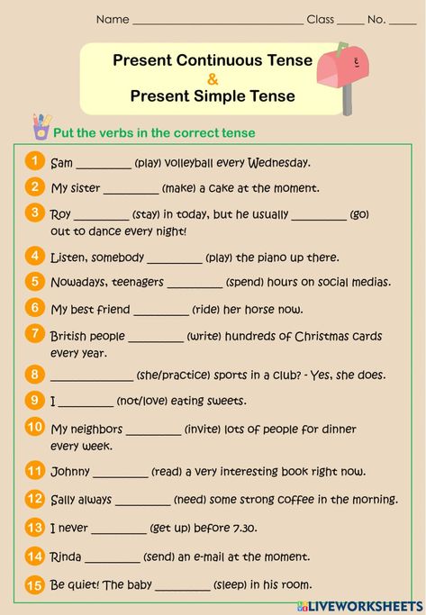 Present Continuous and Present Simple Tense worksheet Simple And Continuous Tenses Worksheet, Present Simple And Continuous Worksheet, Present Continuous Tense Worksheets, Present Simple Tense Worksheet, Simple Present And Present Continuous, Present Tense Worksheets, Present Simple Present Continuous, Simple Present Tense Worksheets, Present Continuous Worksheet