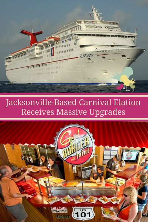 The Carnival Elation, based in Jacksonville, Florida upgraded to include expansive new WaterWorks park, new staterooms and a variety of food and beverage concepts. via @carriemclaren1 Carnival Elation Cruise, Carnival Elation, Carnival Ships, Carnival Cruises, Cruise Planning, The Carnival, Food And Beverage, Family Cruise, Carnival Cruise