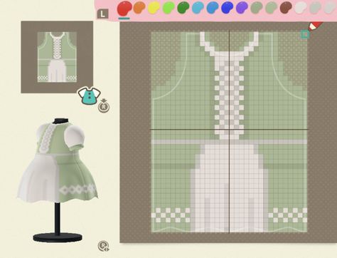 Animal Crossing Dress, Acnh Diy, Acnh Dresses, Animale Crossing, Acnh Clothes, Dresses Pattern, Animal Crossing 3ds, Animals Crossing, Animal Crossing Guide