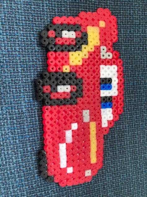 F1 Perler Beads, Lightning Mcqueen Perler Beads, Cars Perler Beads, Perler Bead Car Pattern, Perler Beads Car, Hama Beads Pattern, Car Perler Beads, Car Perler Bead Pattern, Fuse Bead Ideas