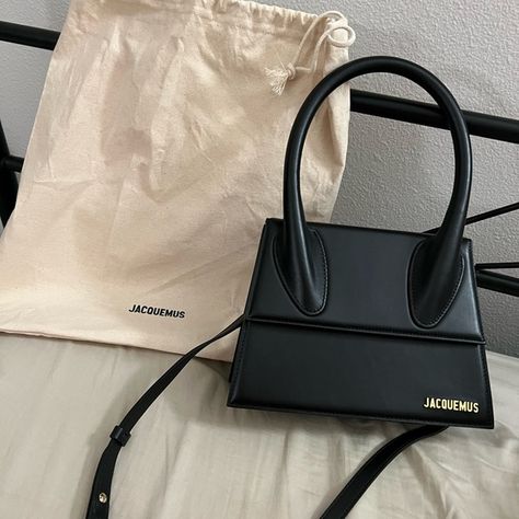 Price firm- Jacquemus Black Leather Le Grand Chiquito Bag Le Grand Chiquito, Trip To Miami, Black Bag, Day Trip, Miami, Black Leather, Handbags, Leather, Fashion Tips