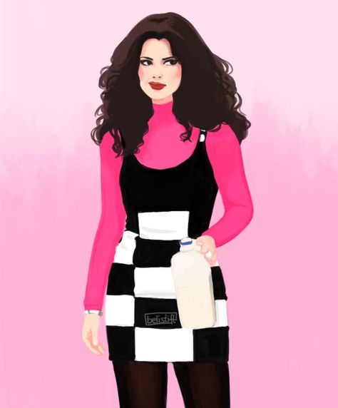 Took a bit longer with this one. Pink turtleneck top and checkmate skirt/overall. I love Fran’s “the heck” face XD . . . . . . . . . . . .… The Nanny Fran Drescher, Fran Drescher Outfits The Nanny, The Nanny Outfits Fran Drescher, The Nanny Quotes, Nana Fine Outfit, Fran Fine Outfits The Nanny, Nanny Fine Outfits, The Nanny Aesthetic, Fran Fine Aesthetic