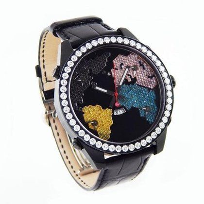 Black Diamond Watch, Silver Ring Designs, Golden Jewelry, Hand Watch, Time Zone, Color Bands, Time Zones, Luxury Watches For Men, Diamond Watch