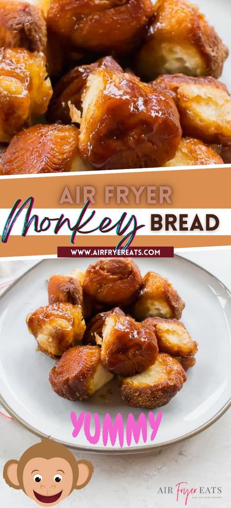 Air Fryer Monkey Bread, Bread In Air Fryer, Air Fryer Desserts, Desserts Board, Air Fryer Recipes Breakfast, Air Fryer Recipes Dessert, Sweet Breakfast Treats, Air Fryer Oven Recipes, Air Fry Recipes