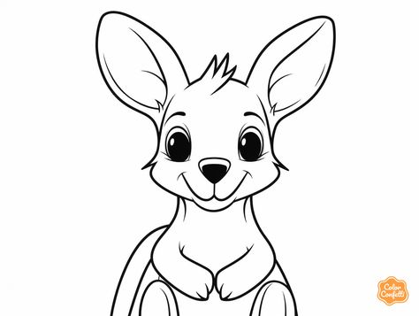 illustration of Kangaroo drawing for kids Kangaroo Coloring Page, Dot And The Kangaroo, Kangaroo Drawing, Kangaroo Baby, Baby Coloring Pages, Daycare Ideas, Safari Adventure, Wild Animals, Free Kids