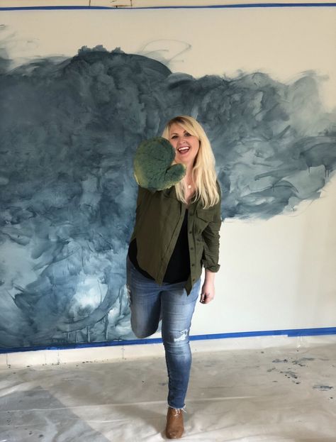 Watercolor Wall Paint Diy, Waves Wall Mural, Painted Waves, Diy Mural, Diy Wall Painting, Hidden Potential, Wall Texture, Drop Cloth, Watercolor Walls