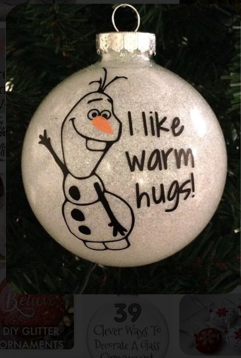 Olaf Christmas, Christmas Glitter Ornaments, Frozen Christmas, Disney Christmas Ornaments, Christmas Vinyl, Disney Ornaments, Christmas Glitter, Painted Christmas Ornaments, Puppy Chow