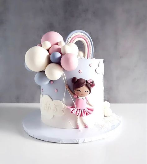 Ballerina Birthday Cake, Candy Birthday Cakes, 5th Birthday Cake, Baby First Birthday Cake, Unique Birthday Cakes, Girly Cakes, Unicorn Birthday Cake, 3rd Birthday Cakes