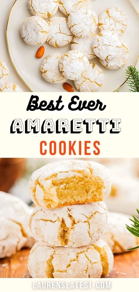 Amaretti Cookies Recipe, Amaretti Cookie Recipe, Italian Almond Cookies, Shortbread Cookies Christmas, Almond Meal Cookies, Amaretti Cookies, Italian Christmas Cookies, Almond Flavor, Italian Cookies