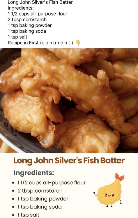 Fish And Chips Batter, Long John Silvers Batter, Beer Battered Fish Recipes, Fish Batter, Fish Batter Recipe, Long John Silver, Beer Battered Fish, Batter Recipe, Battered Fish