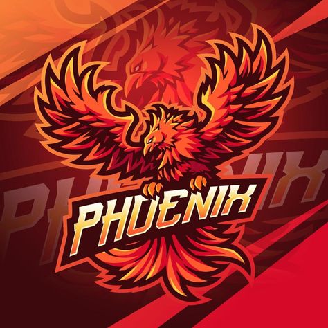 Phoenix Vector, Phoenix Logo, Eagle Vector, Mascot Logo Design, Vector Icons Illustration, Bird Silhouette, Mascot Logo, Mascot Design, Logo Illustration