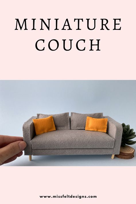 In this video I’m showing how to make a miniature couch .. it's super easy to make, I’m sure your kids really love this when you made this for their dolls.. And the best it's cheap… Hope you like it! Please Subscribe here: https://youtu.be/ve8XRlYIAug Dollhouse Couch Diy, Diy Doll Sofa, Tiny Couch, Couch Foam, Doll Furniture Tutorial, Lundby Dollhouse, Felt Tutorial, Miniature Couch, Miniature Sofa