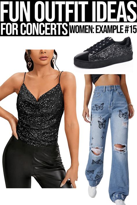 Big Time Rush Concert Outfit Ideas, Bruno Mars Concert Outfit Women, Earth Wind And Fire Concert Outfit, 80s Concert Outfit Ideas, Cute Outfits For A Concert, Aerosmith Concert Outfit, Fun Concert Outfits, Outfits For Concerts, Pop Concert Outfit