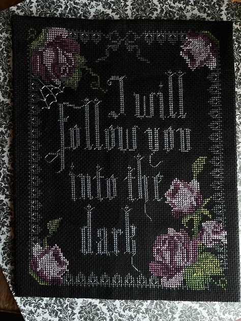 Gothic Cross Stitch Patterns, Gothic Cross Stitch, Wedding Cross Stitch Patterns, Gothic Floral, Stitch Witchery, Cross Stitch Quotes, Floral Cross Stitch Pattern, Wedding Cross Stitch, Subversive Cross Stitch