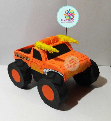 El Toro Loco Birthday Party, Monster Jam Birthday Party, Baby Trucks, Monster Jam Birthday, Monster Jam Party, Truck Theme Birthday, Monster Truck Theme, Monster Truck Cake, Birthday Pinata