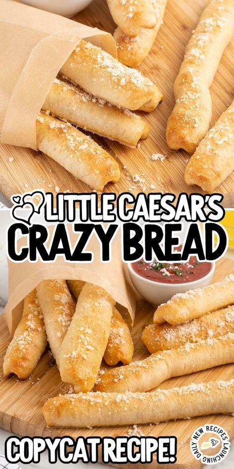 Little Caesar's Crazy Bread Crazy Bread Copycat Recipe, Little Caesars Crazy Bread Recipe, Crazy Bread Recipe, Crazy Bread, Little Caesars, Bread Sticks Recipe, Bread Sticks, Copykat Recipes, Breadsticks