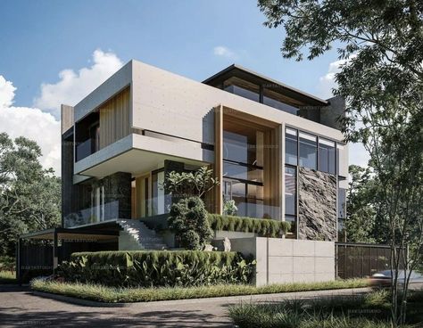 Muji House Design Exterior, Trending In 2023, Modern Home Designs, Modern Bungalow Exterior, Architecture Elevation, Facade Architecture Design, Bungalow Exterior, Home Architecture, Modern House Facades